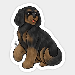 Dog - Cockapoo -  Black and Tan Sticker